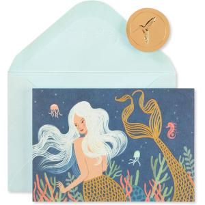 Papyrus 14-Count Blank Cards with Envelopes (Celestial Owl)(Mermaid)