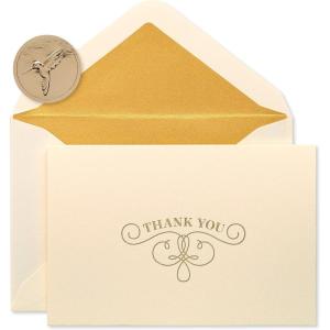 Papyrus 14-Count Blank Thank You Cards with Envelopes (Watercolor)(Gold Flourish)
