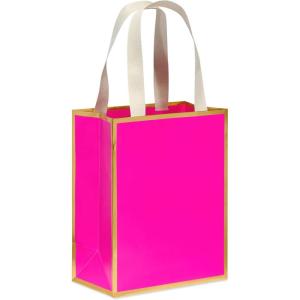 Papyrus 14″ Wine Gift Bag (Pink and Gold) for Birthdays, Weddings, Anniversaries and All Occasions (1 Bag)(Gold and Pink)