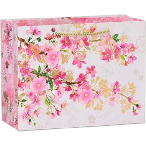 Papyrus 14″ Wine Gift Bag (Pink and Gold) for Birthdays, Weddings, Anniversaries and All Occasions (1 Bag)(Graceful Bloom)