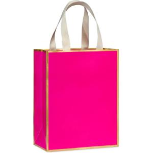 Papyrus 14″ Wine Gift Bag (Pink and Gold) for Birthdays, Weddings, Anniversaries and All Occasions (1 Bag)(Pink and Gold)