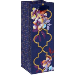 Papyrus 14″ Wine Gift Bag (Purple Floral) for Birthdays, Weddings, Bridal Showers and All Occasions (1 Bag)(Purple Floral- Beveage Bag)