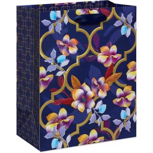 Papyrus 14″ Wine Gift Bag (Purple Floral) for Birthdays, Weddings, Bridal Showers and All Occasions (1 Bag)(Purple Floral- Large Bag)