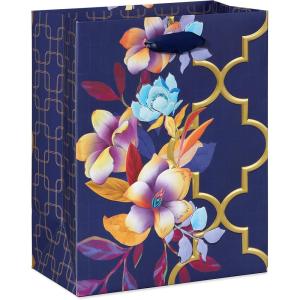 Papyrus 14″ Wine Gift Bag (Purple Floral) for Birthdays, Weddings, Bridal Showers and All Occasions (1 Bag)(Purple Floral- Medium Gift Bag)