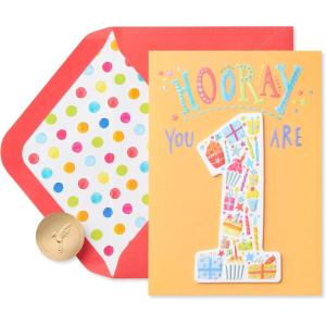 Papyrus 1st Birthday Card (Hugs and Kisses)(Hooray You Are 1)