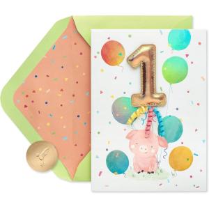 Papyrus 1st Birthday Card (Hugs and Kisses)(Lots Of Fun)