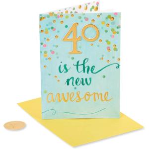 Papyrus 40th Birthday Card (Forty Looks Good on You)(40 Is The New Awesome)