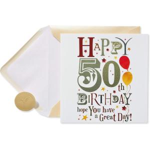 Papyrus 50th Birthday Card (New Beginnings)(Great Day)