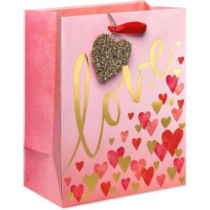 Papyrus 5″ Small Gift Bags (Pink Stripes and Hearts) for Birthdays, Bridal Showers, Baby Showers and All Occasions (6 Bags)(Love Hearts)