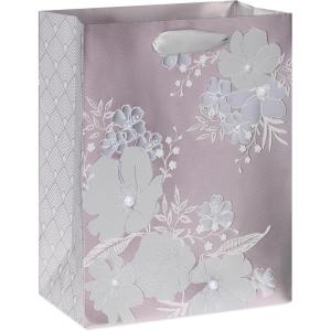Papyrus 8.5″ Medium Wedding Gift Bag (Floral Lace Heart) for Valentines, Weddings, Bridal Showers, Engagement, Anniversaries and All Occasions (1 Bag)(FSC LG BG FLORAL LACE)