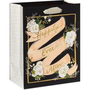 Papyrus 8.5″ Medium Wedding Gift Bag (Floral Lace Heart) for Valentines, Weddings, Bridal Showers, Engagement, Anniversaries and All Occasions (1 Bag)(Happily Ever After- Large Gift Bag)
