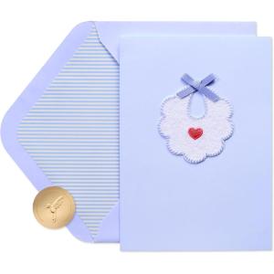 Papyrus Baby Shower Card (Big Changes)(Handmade Bib)