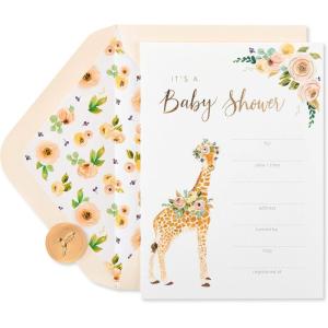 Papyrus Baby Thank You Cards with Envelopes, Elephant & Giraffe (20-Count)(Giraffe)