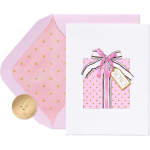 Papyrus Birthday Card (A Little Sparkle)(FSC Present with Bow)