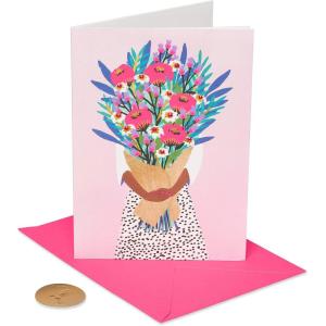 Papyrus Birthday Card (A Little Sparkle)(Floral Bouquet)