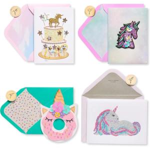 Papyrus Birthday Card Assortment, Rainbow Unicorns (4-Count)(Multicolored)