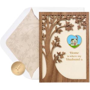 Papyrus Birthday Card for Husband (Space and Time)(FSC Lasercut Tree Heart Charm)