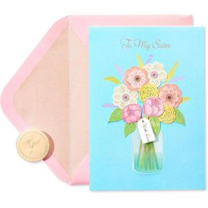 Papyrus Birthday Card for Sister (Inspiring Me)(Floral In Vase)