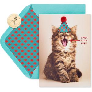 Papyrus Birthday Cards, Cat and Cake (2-Count)(Indulge)