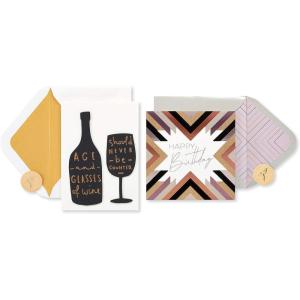 Papyrus Birthday Cards for Her, Cakes (2-Count)(Black and Gold)