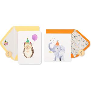 Papyrus Birthday Cards for Kids, Hedgehog and Elephant (2-Count)(2-Count)