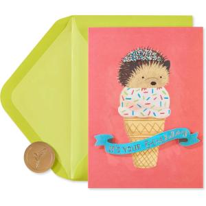 Papyrus Birthday Cards for Kids, Hedgehog and Elephant (2-Count)(Extra-Sweet)