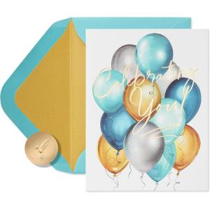 Papyrus Blank Birthday Card (Happy Birthday)(FSC Metallic Balloons W Text)
