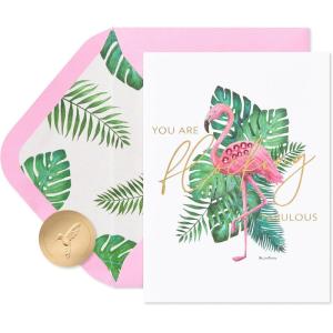 Papyrus Blank Card (Peacock)(Flocking Fabulous)