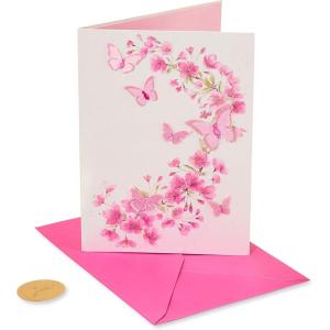 Papyrus Blank Card for Her (Pink Glitter Butterflies)(Pink Glitter Butterflies)