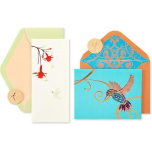 Papyrus Blank Cards with Envelopes, Butterfly and Owl (2-Count)(Hummingbirds)
