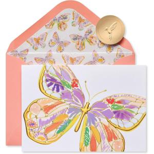 Papyrus Blank Cards with Envelopes, Gem Earring (8-Count)(peach  pink  purple  yellow)