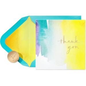 Papyrus Blank Thank You Card (Abstract Watercolors)