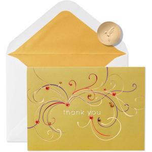 Papyrus Blank Thank You Card (Butterfly Gems)(FSC FLOURISHES W GEMS TY)