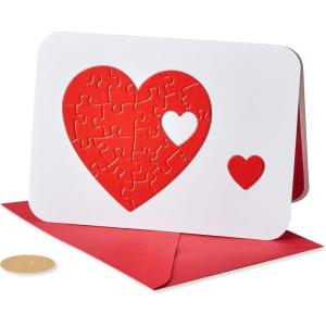 Papyrus Blank Valentines Day Card (Embroidered Heart)(You Complete Me)