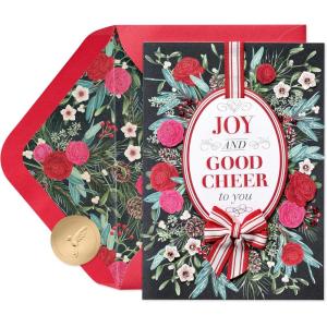 Papyrus Christmas Card (Cherish and Remember)(FSC Ranunculus Wreath)