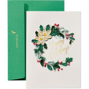 Papyrus Christmas Card (Joy and Peace)(Quilling Wreath)