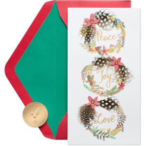 Papyrus Christmas Card (Very Merry Wish)(Boho Wreath)