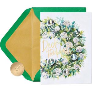 Papyrus Christmas Card (Very Merry Wish)(FSC Disco Ball Wreath)