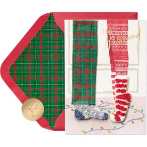 Papyrus Christmas Card for Husband (Get Merry With You)(FSC Plaid Pajamas)