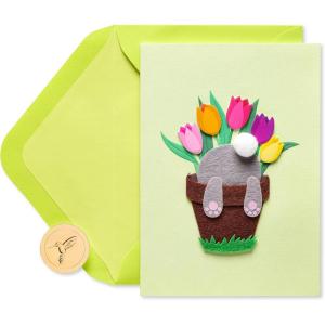 Papyrus Easter Card for Kids (Lots of Fun)(Bunny in Flower Pot)