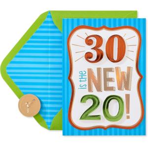 Papyrus Funny 30th Birthday Card (Not Really)(30 Is The New 20)