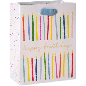Papyrus Gift Bags with Tissue Paper (Cake and Balloon) for Birthdays, Weddings, Bridal Showers, Baby Showers and All Occasions (2 Bags, 1 Large 13″, 1 Medium 9″, 4-Sheets)(Happy Birthday Candles)