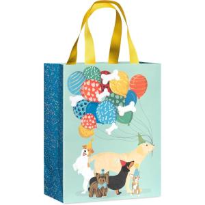 Papyrus Gift Bags with Tissue Paper (Cake and Balloon) for Birthdays, Weddings, Bridal Showers, Baby Showers and All Occasions (2 Bags, 1 Large 13″, 1 Medium 9″, 4-Sheets)(Dogs with Balloons)