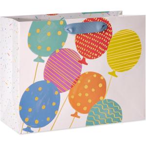Papyrus Gift Bags with Tissue Paper (Cake and Balloon) for Birthdays, Weddings, Bridal Showers, Baby Showers and All Occasions (2 Bags, 1 Large 13″, 1 Medium 9″, 4-Sheets)(Balloons)