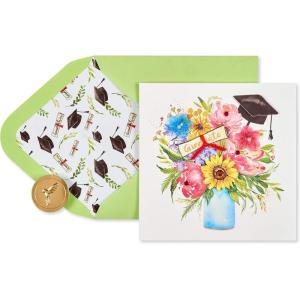 Papyrus Graduation Card for Her (Best Wishes for Bright Future)(Floral Cap)