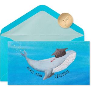 Papyrus Graduation Card with Money Holder (You Earned It)(Whale Done)