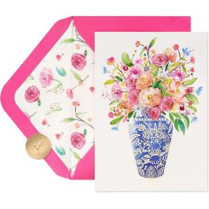 Papyrus Mother’s Day Card- Designed by Bella Pilar (Beginning to End)(Florals in Lasercut Vase)