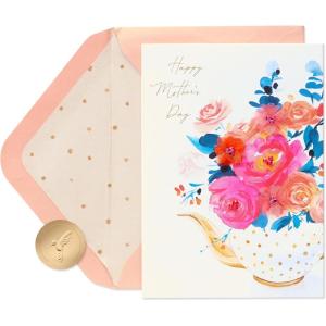 Papyrus Mothers Day Card (Love and Happy Moments)(FSC Floral Teapot)