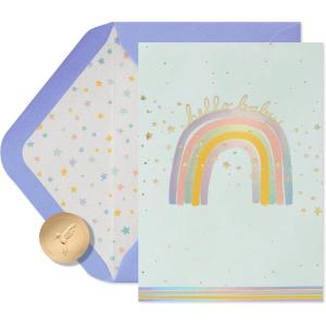 Papyrus New Baby Card (Magical Moment)(FSC Whimsical Rainbow)
