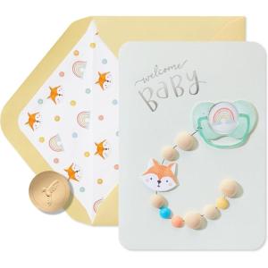 Papyrus New Baby Card (Sweet Wishes)(FSC Fox Pacifier)